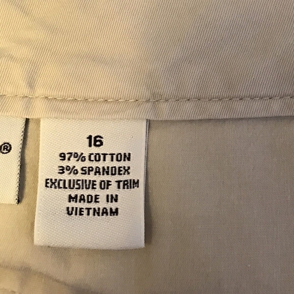 Kim Rogers Size 16 Stretch Cargo Capri Pants Drawstring Hemline Tan Casual Khaki - Picture 8 of 9